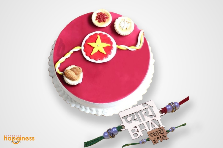 Customized Rakhi with Rakhi Cake
