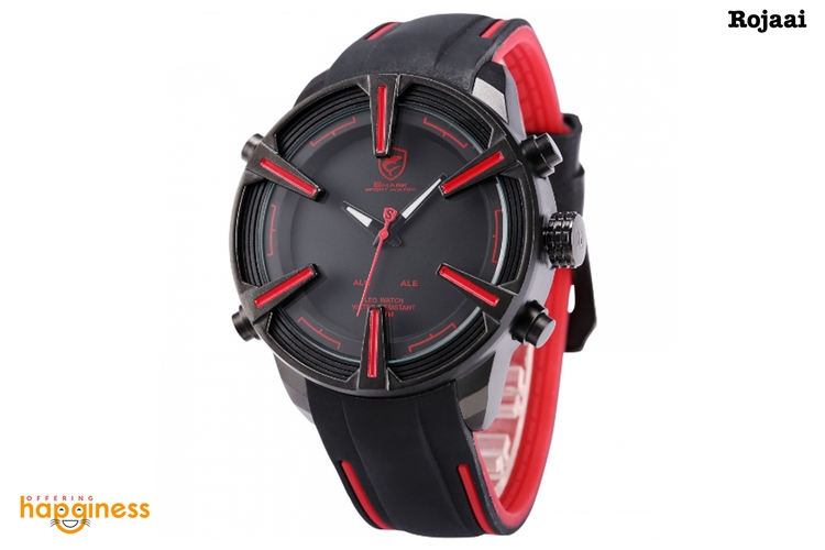 Dogfish Shark Sports Watch - Black Red