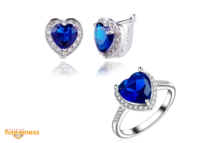 CZ Heart Jewelry Set