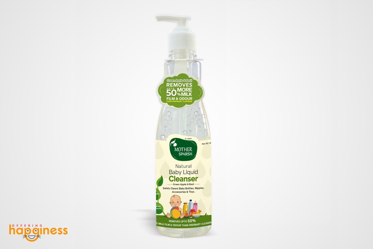 Mother Sparsh Natural Baby Liquid Cleanser (Powered by Plants) Cleanser for Baby Bottles, Nipples, A