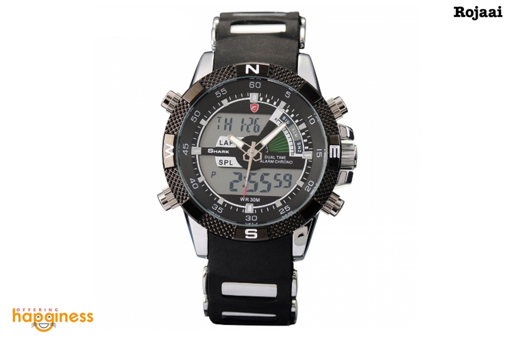 Porbeagle SHARK Dual Time Watch - Black