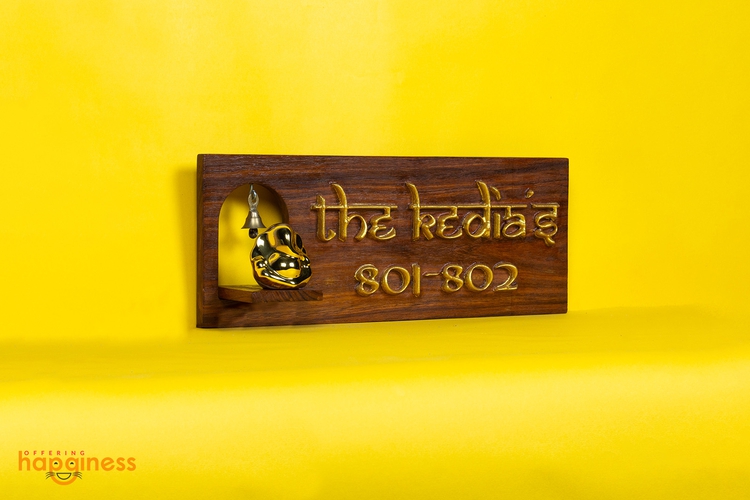 Ganesh Statue Carved Home Sign